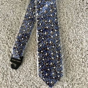 BIJOUX TERNER Rabbits Blue 100% Silk Mens Tie